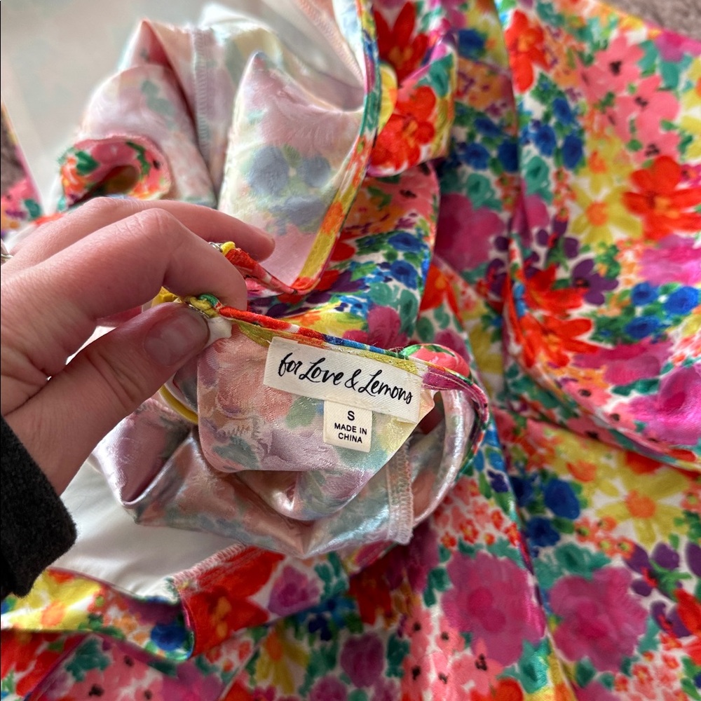 For Love And Lemons Colorful Floral Womens Dress small - Picture 10 of 12